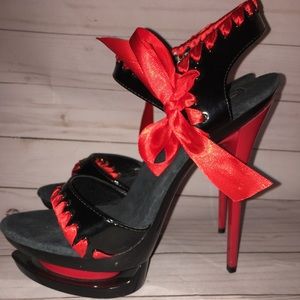 Black/red platform stilettos (new)